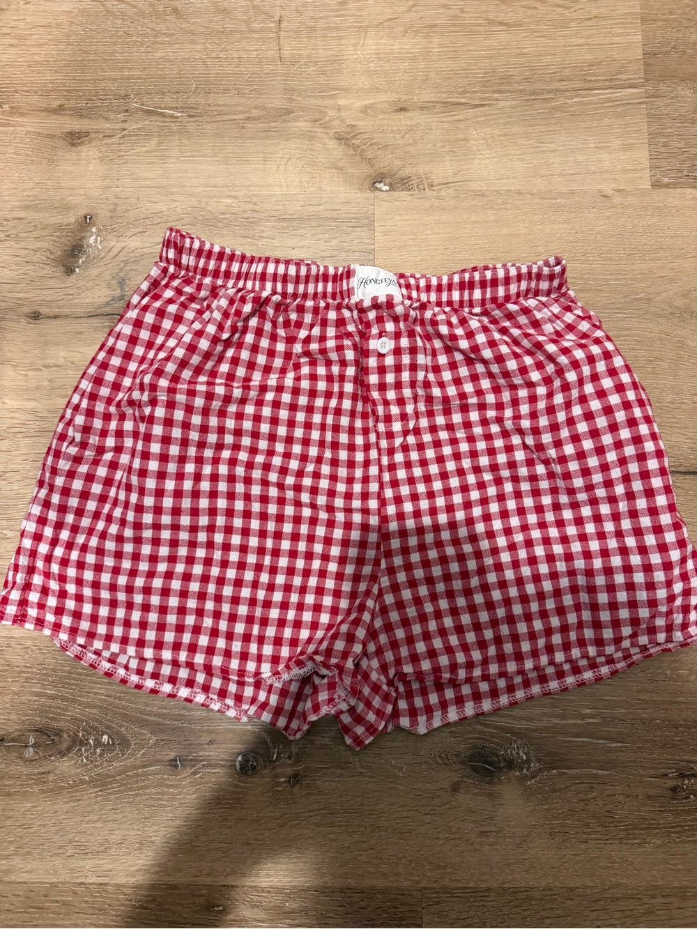 Women’s Red Gingham Elastic Waist Shorts